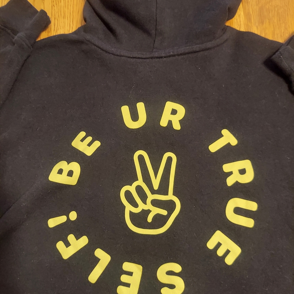 Sugar & Jade Black Kids Hoodie 'Be UR True Self' - Picture 3 of 3